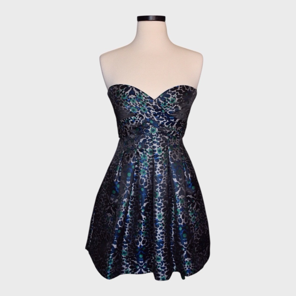 BCBGMaxAzria Strapless Tide Combo Mini Dress